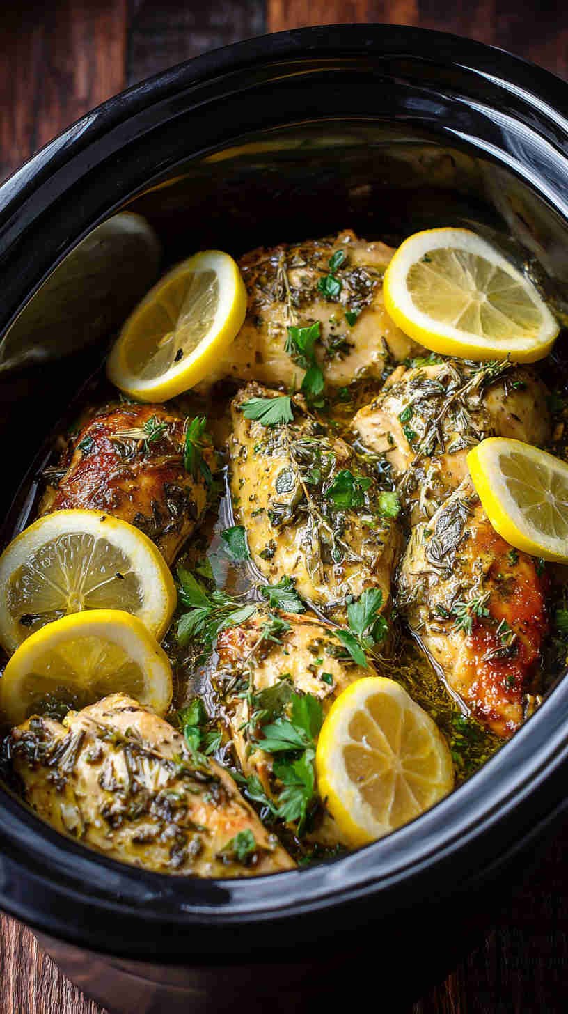 Crockpot Lemon Herb Chicken