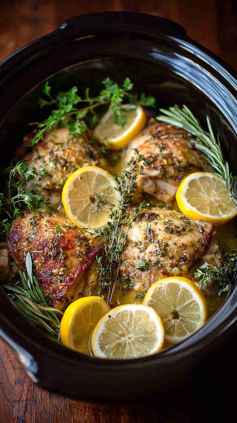 Crockpot Lemon Herb Chicken