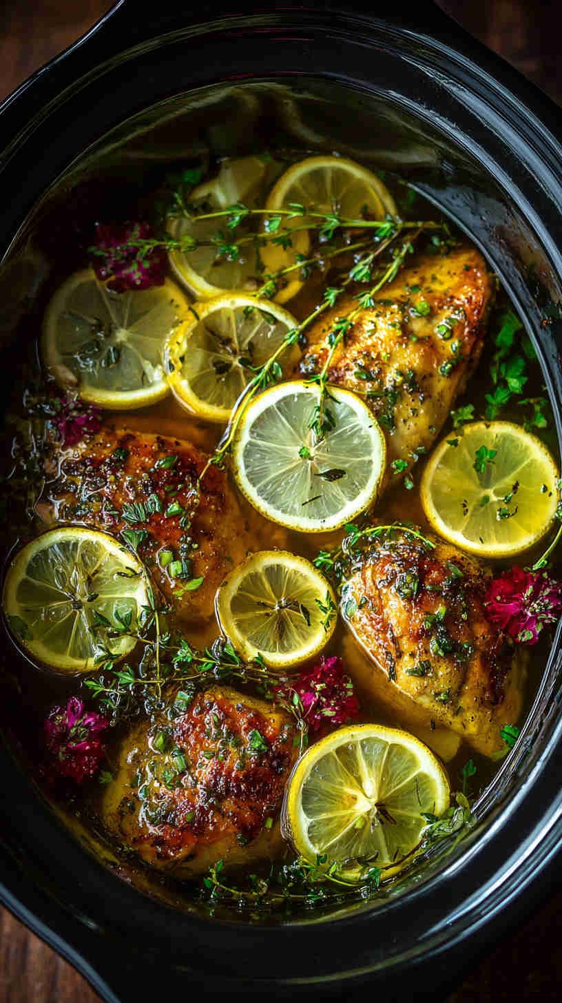 Crockpot Lemon Herb Chicken