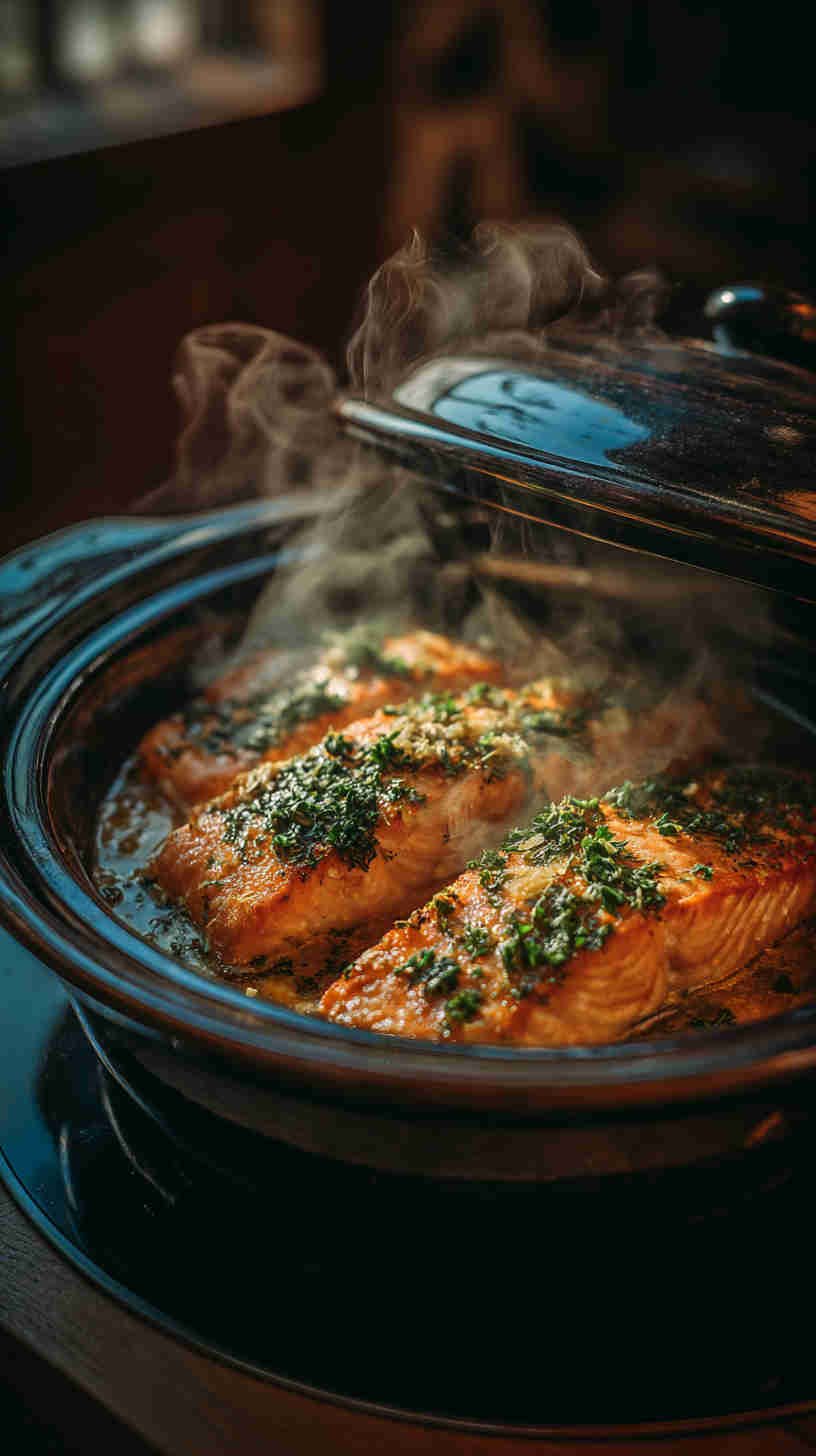 Crockpot Lemon Herb Salmon Fillets