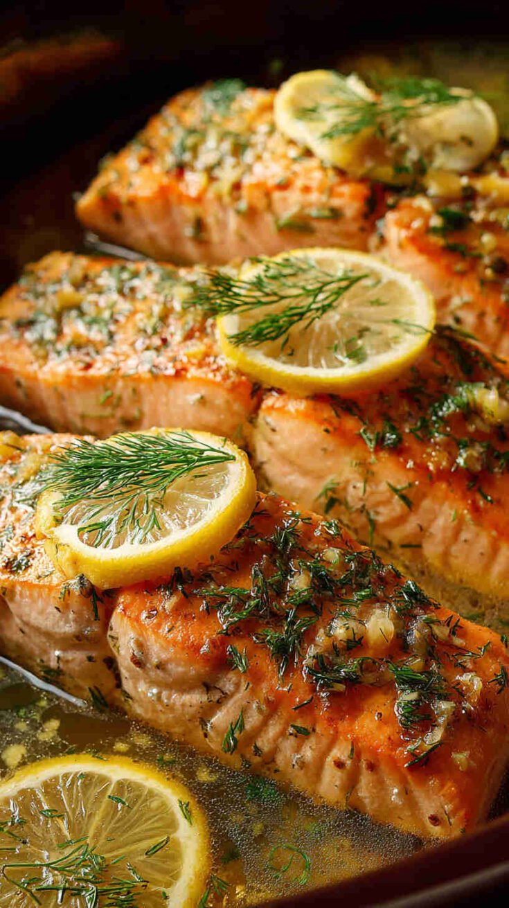 Crockpot Lemon Herb Salmon Fillets