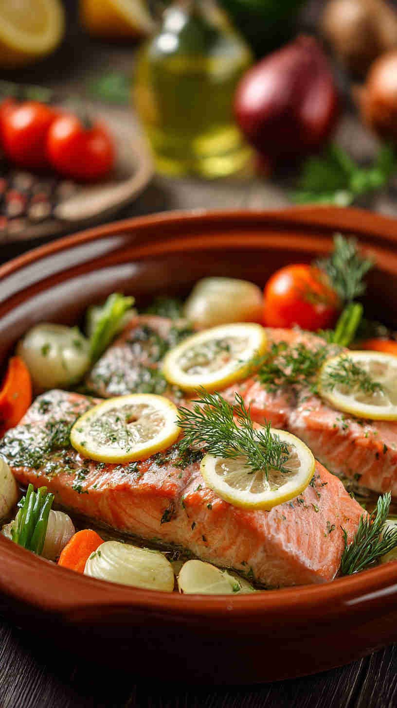 Crockpot Lemon Herb Salmon Fillets