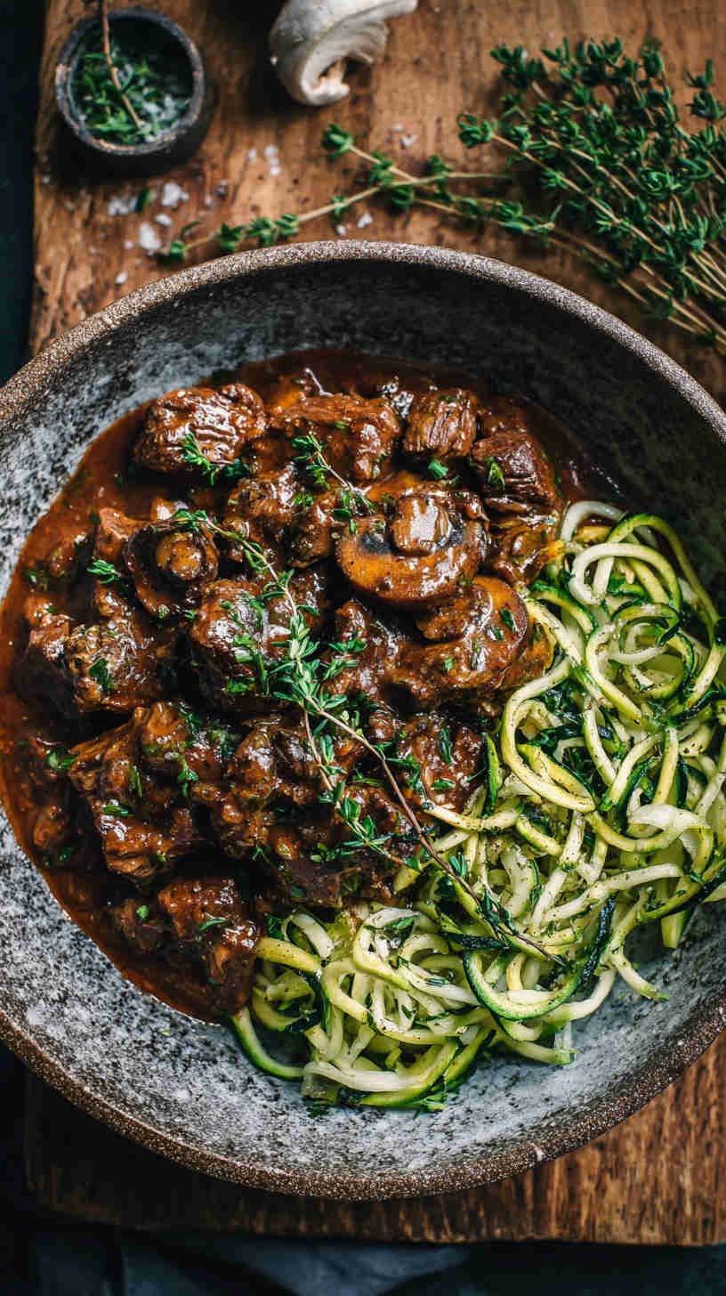 Crockpot Low-Carb Beef Stroganoff