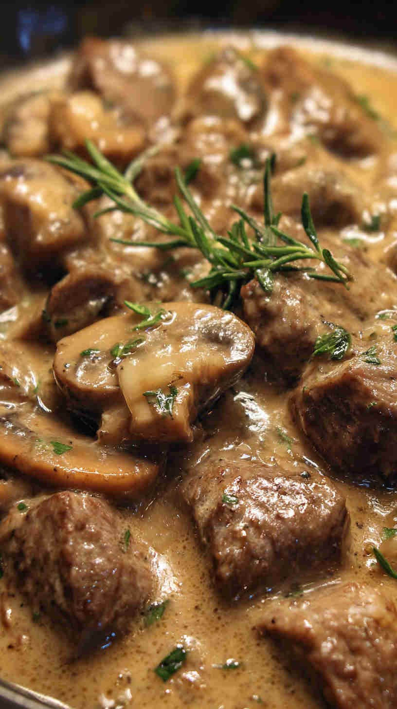 Crockpot Low-Carb Beef Stroganoff