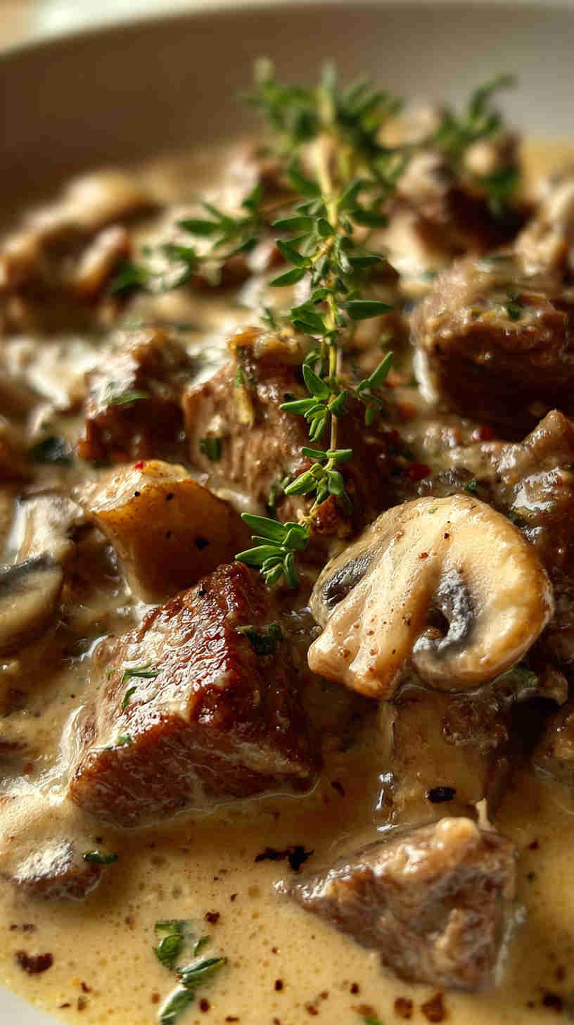 Crockpot Low-Carb Beef Stroganoff