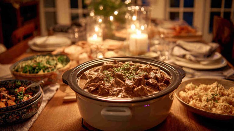 Crockpot Low-Carb Beef Stroganoff