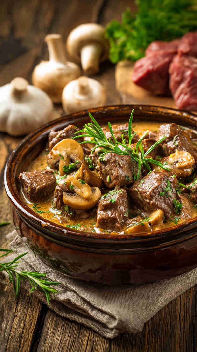 Crockpot Low-Carb Beef Stroganoff