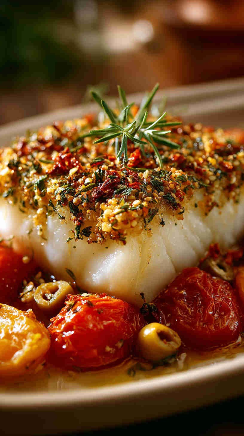Crockpot Mediterranean Herb Baked Cod