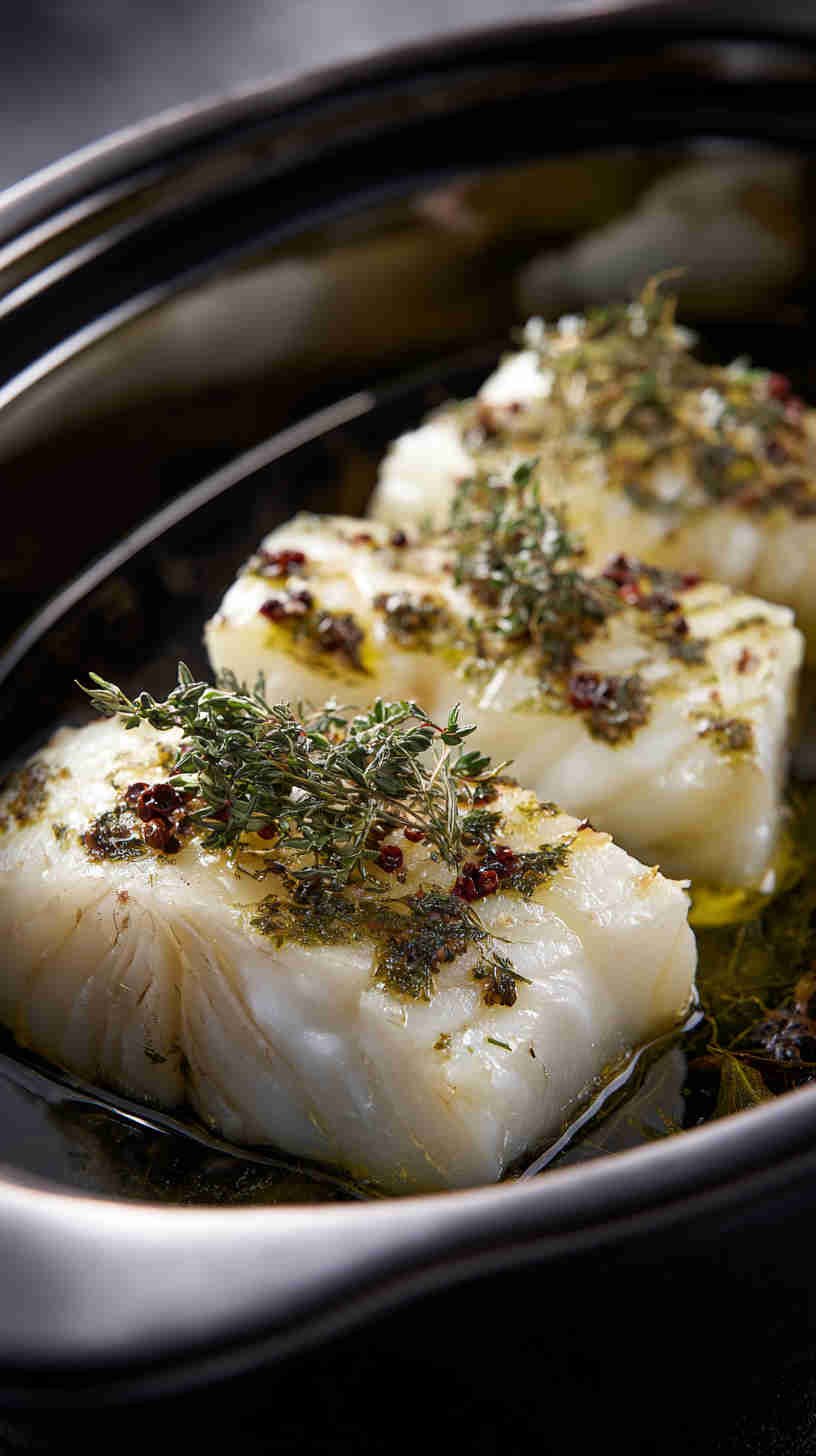 Crockpot Mediterranean Herb Baked Cod
