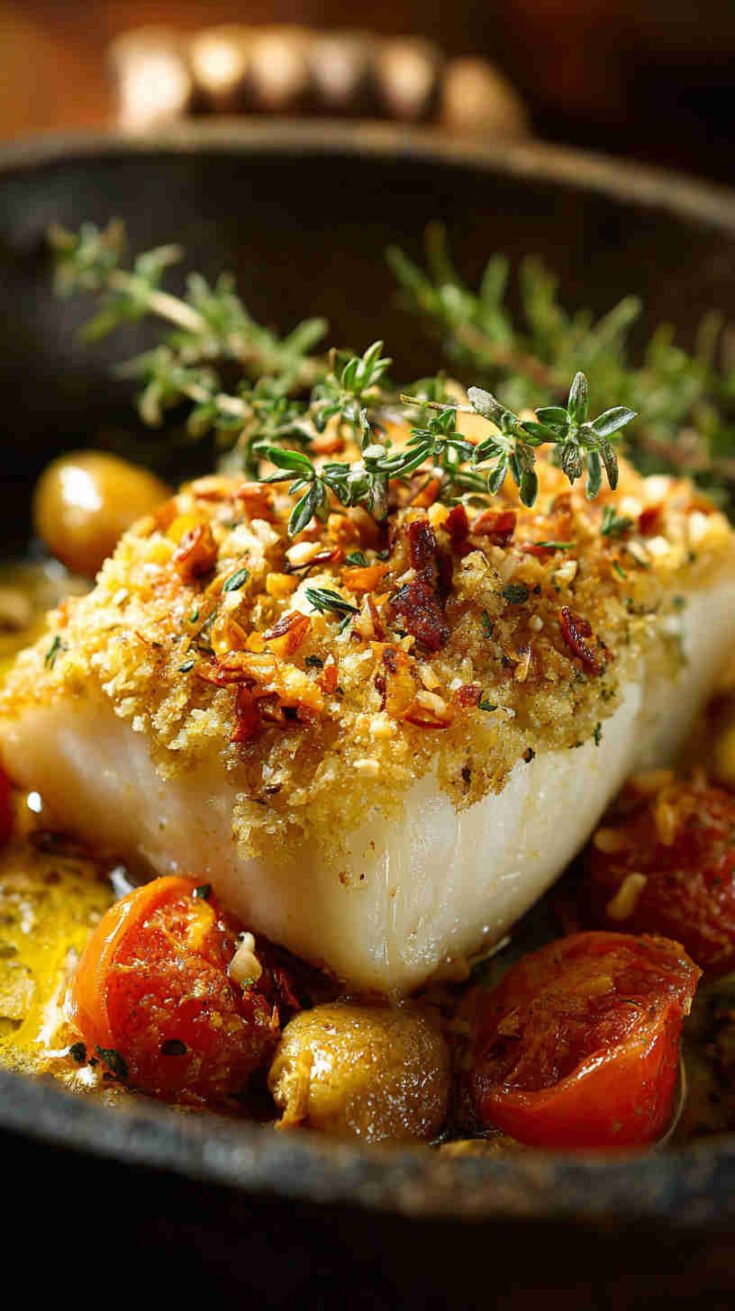 Crockpot Mediterranean Herb Baked Cod
