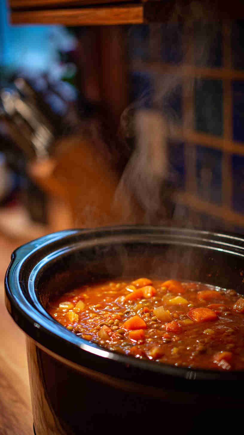 Crockpot Mediterranean Lentil Soup