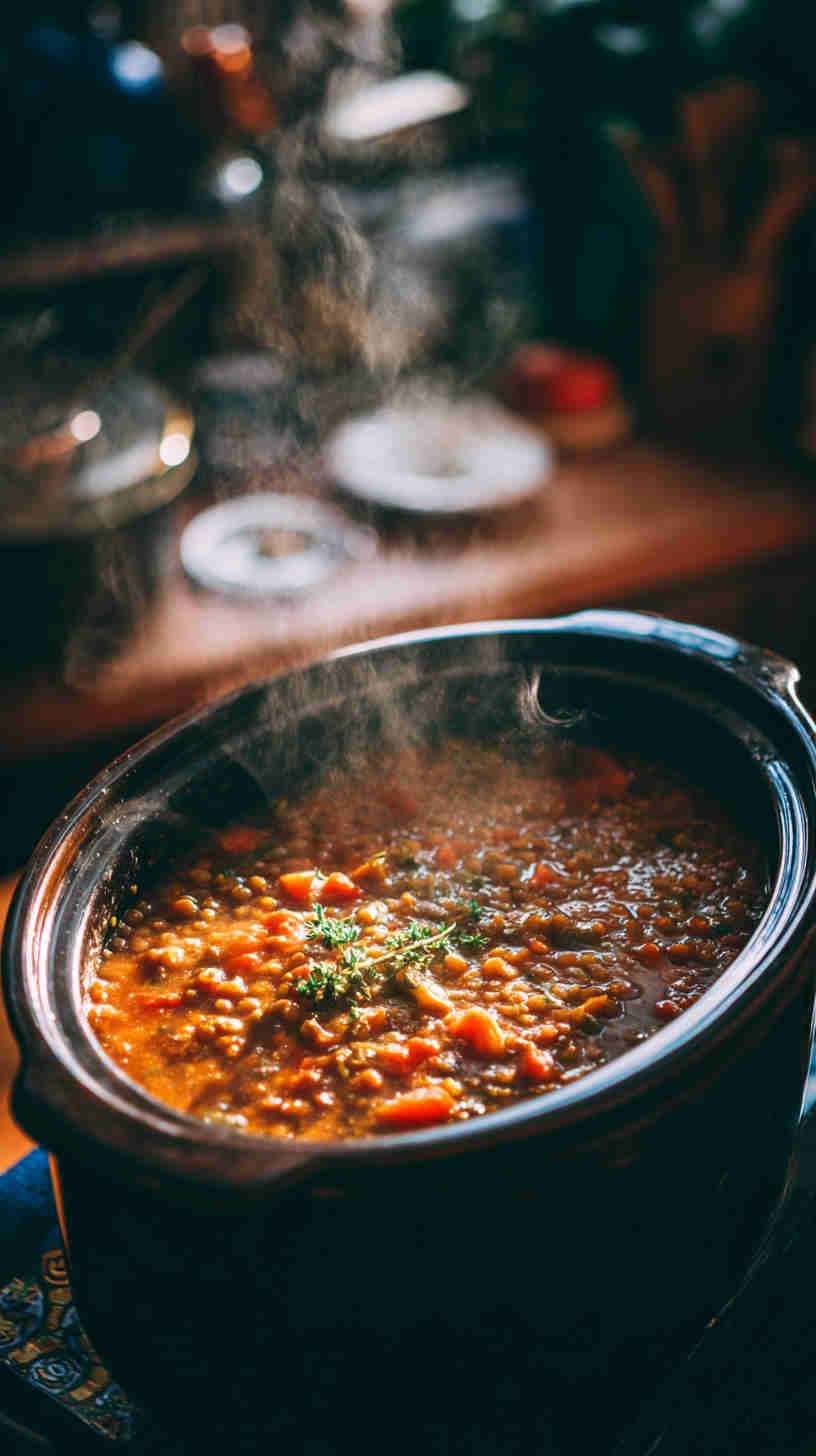 Crockpot Mediterranean Lentil Soup