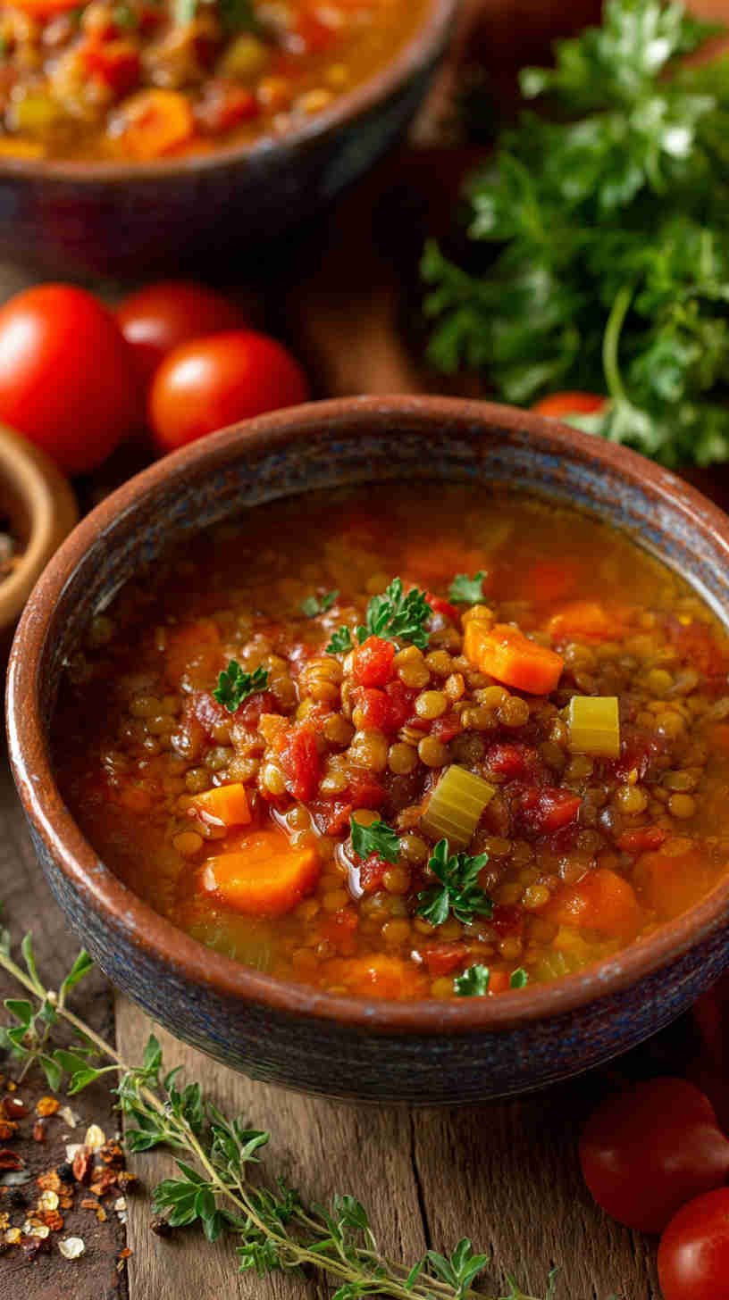 Crockpot Mediterranean Lentil Soup