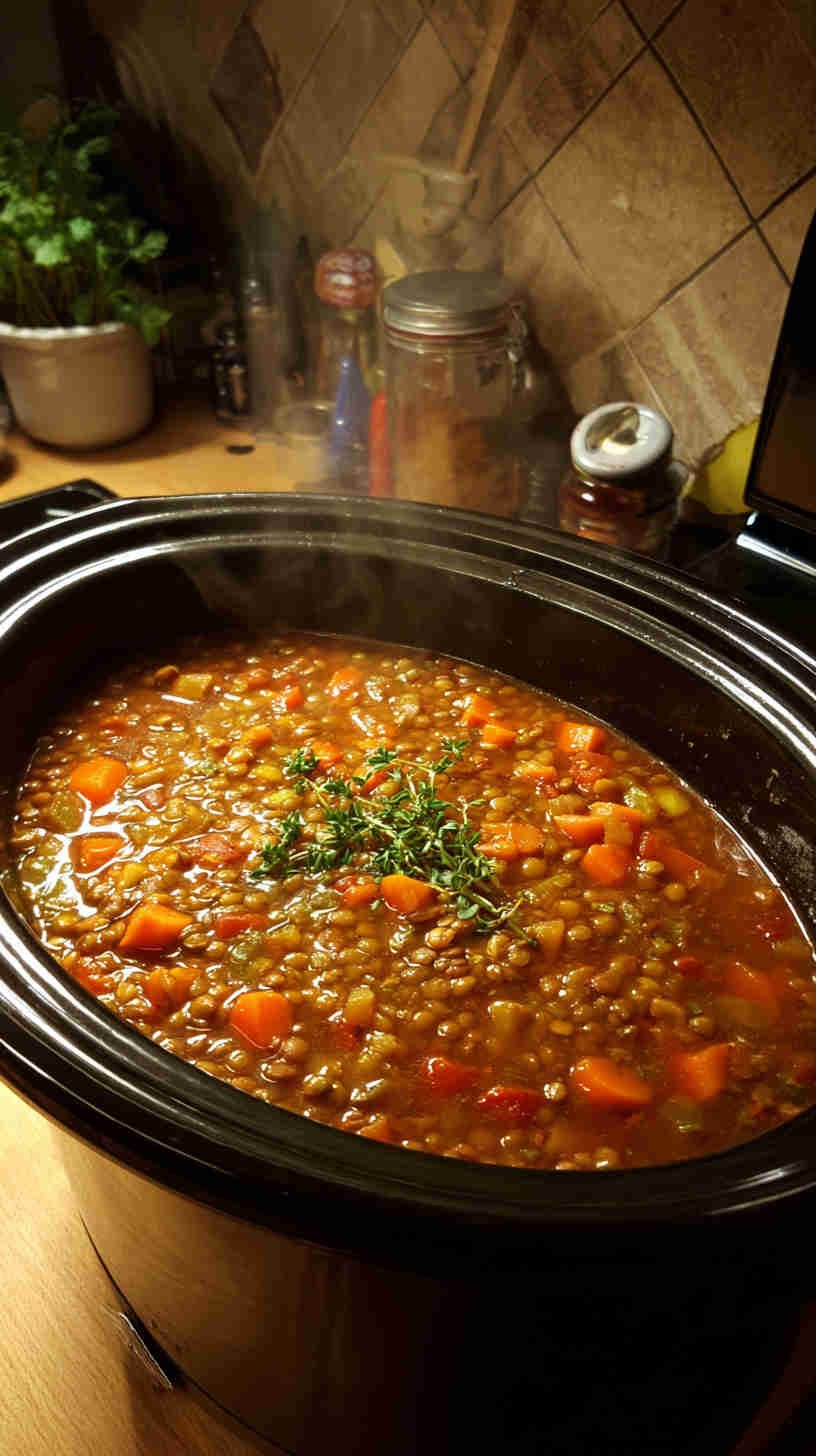 Crockpot Mediterranean Lentil Soup