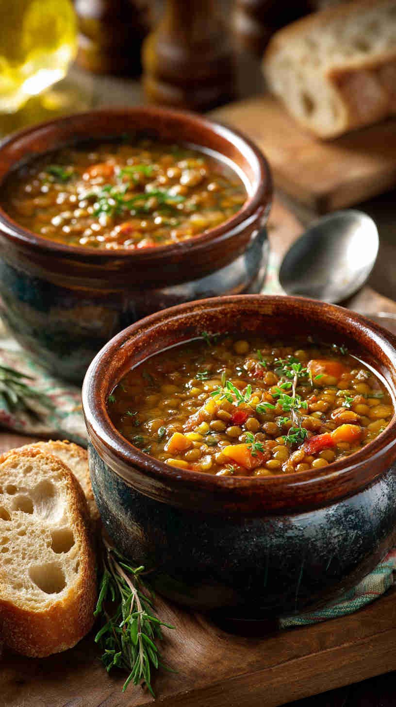 Crockpot Mediterranean Lentil Soup