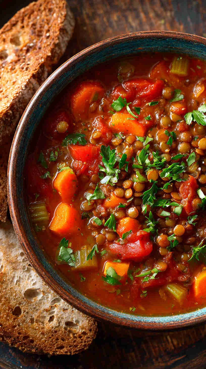 Crockpot Mediterranean Lentil Soup