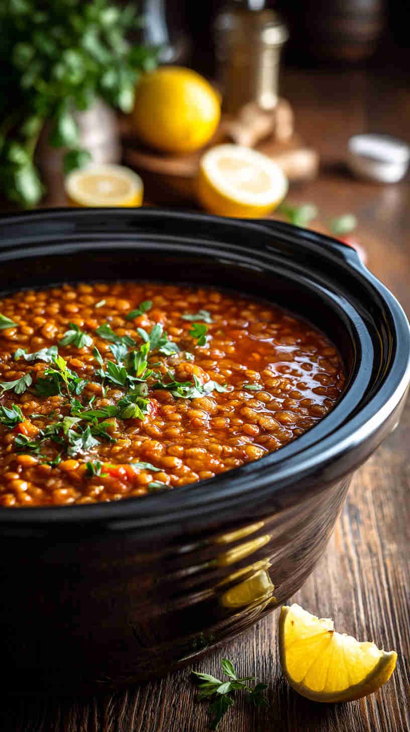 Crockpot Mediterranean Lentil Soup