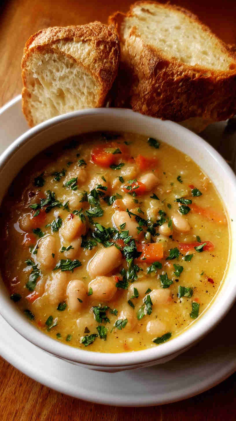 Crockpot Mediterranean White Bean Soup