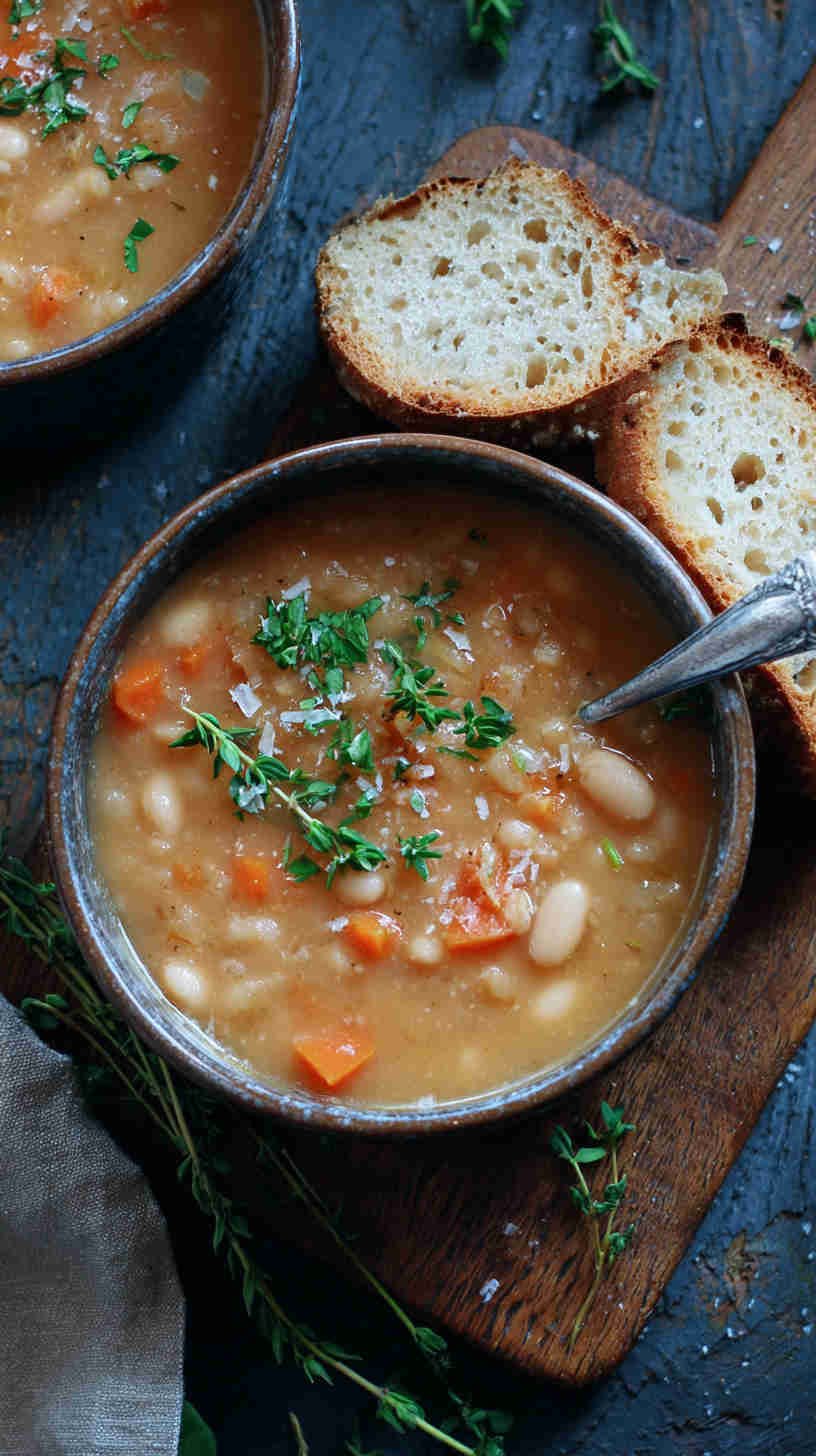 Crockpot Mediterranean White Bean Soup