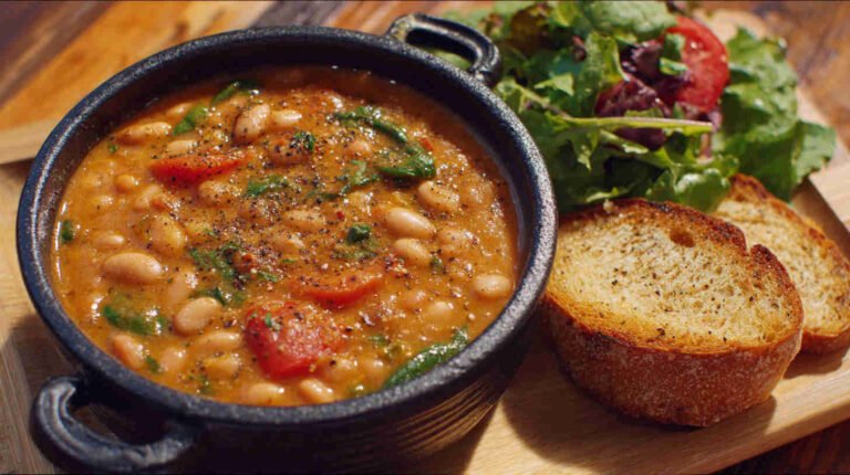 Crockpot Mediterranean White Bean Soup