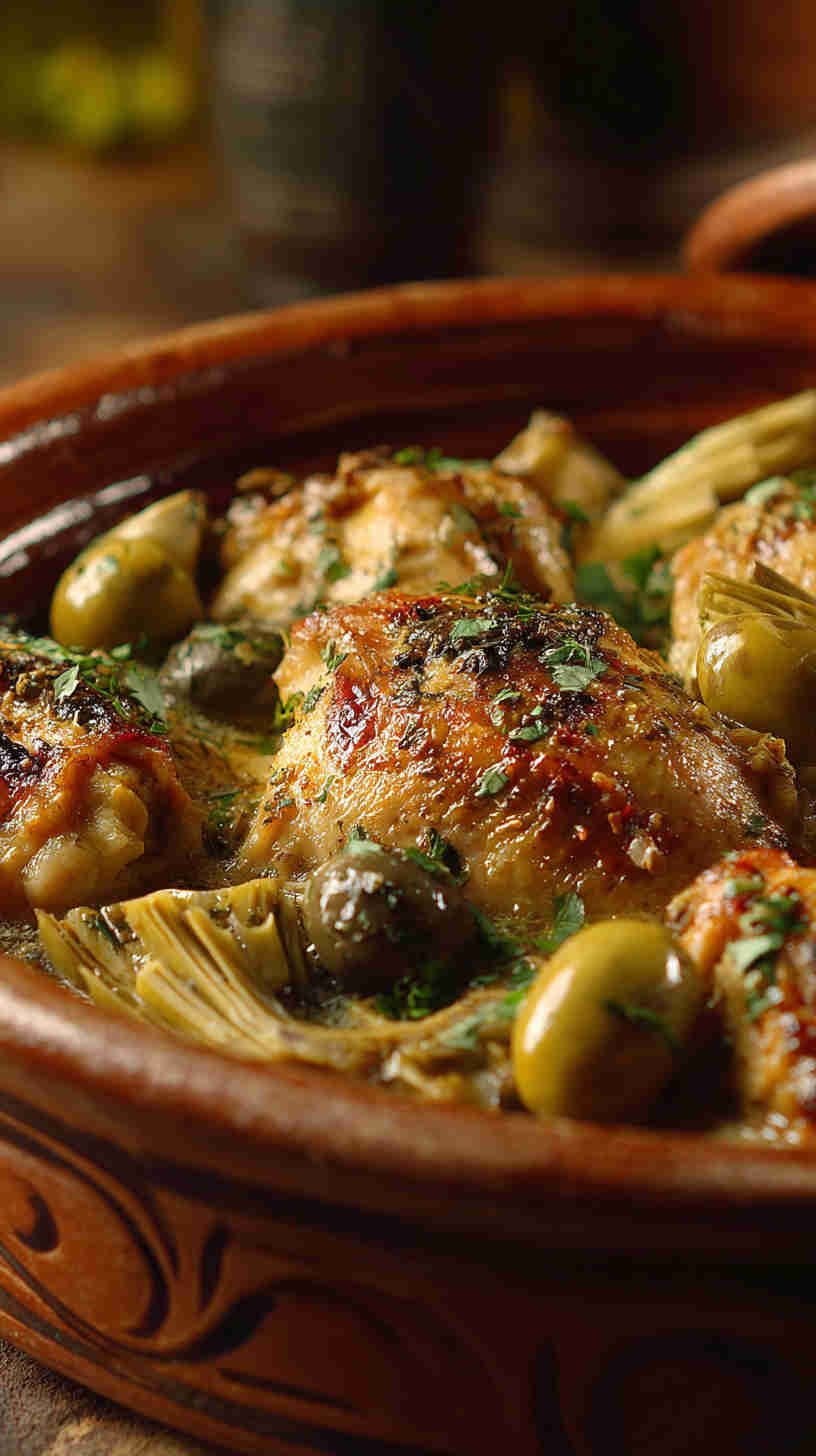 Crockpot Olive and Artichoke Chicken