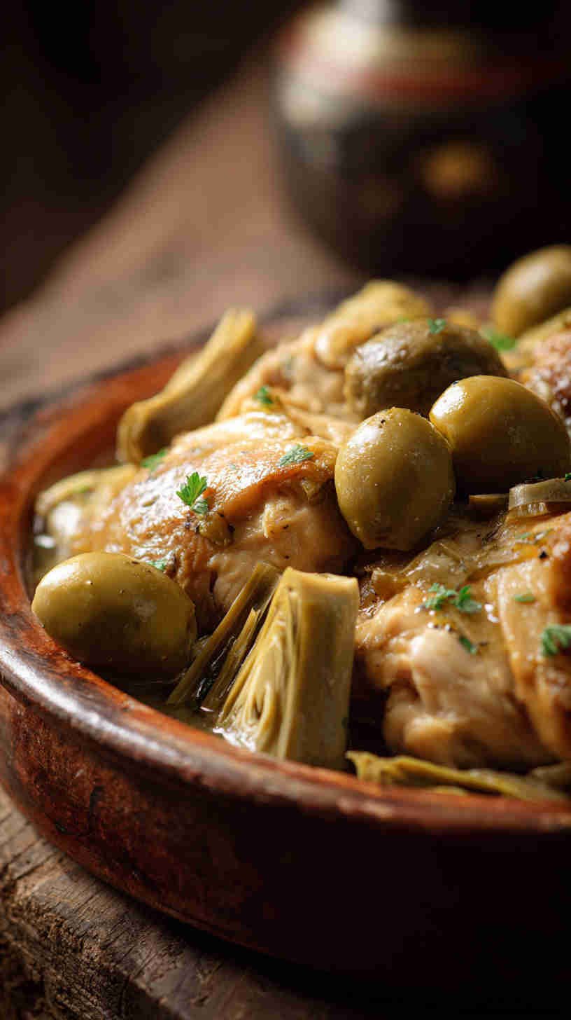 Crockpot Olive and Artichoke Chicken