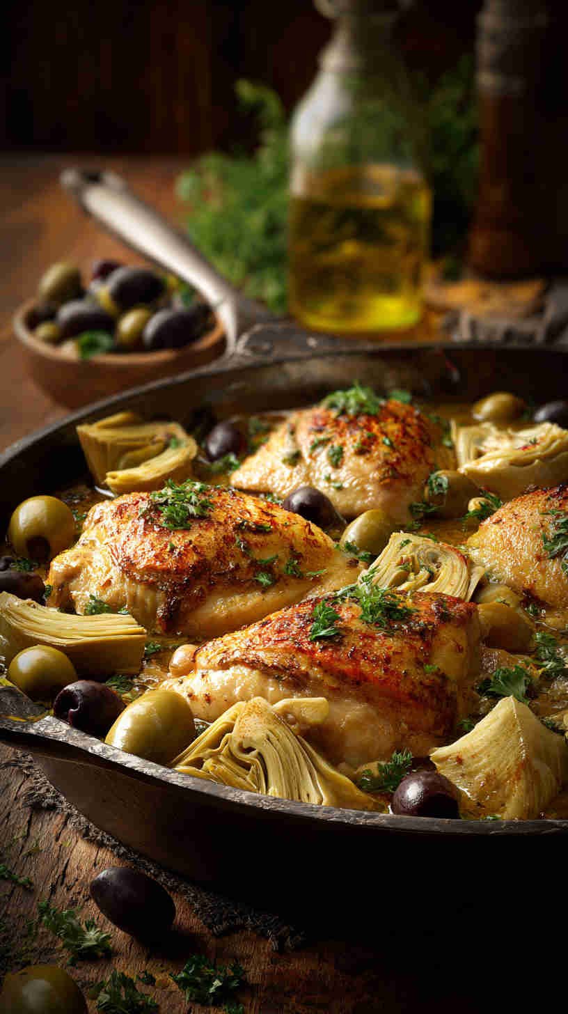 Crockpot Olive and Artichoke Chicken