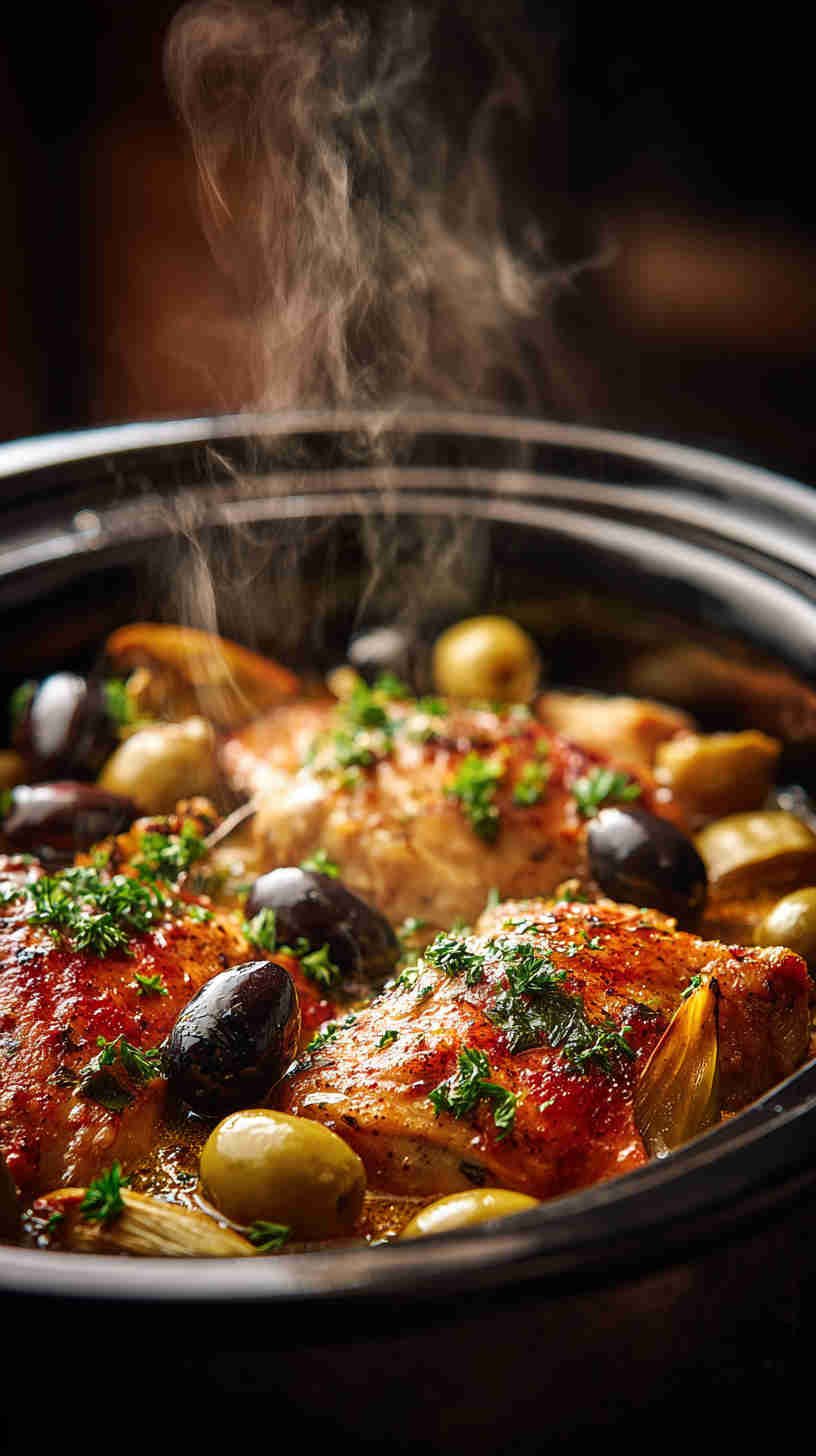 Crockpot Olive and Artichoke Chicken