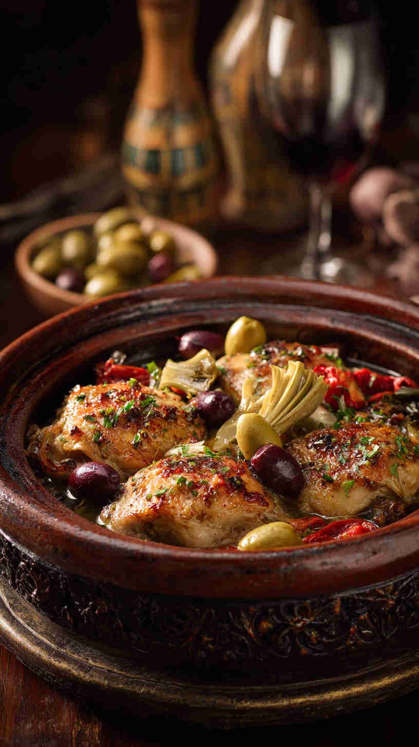 Crockpot Olive and Artichoke Chicken