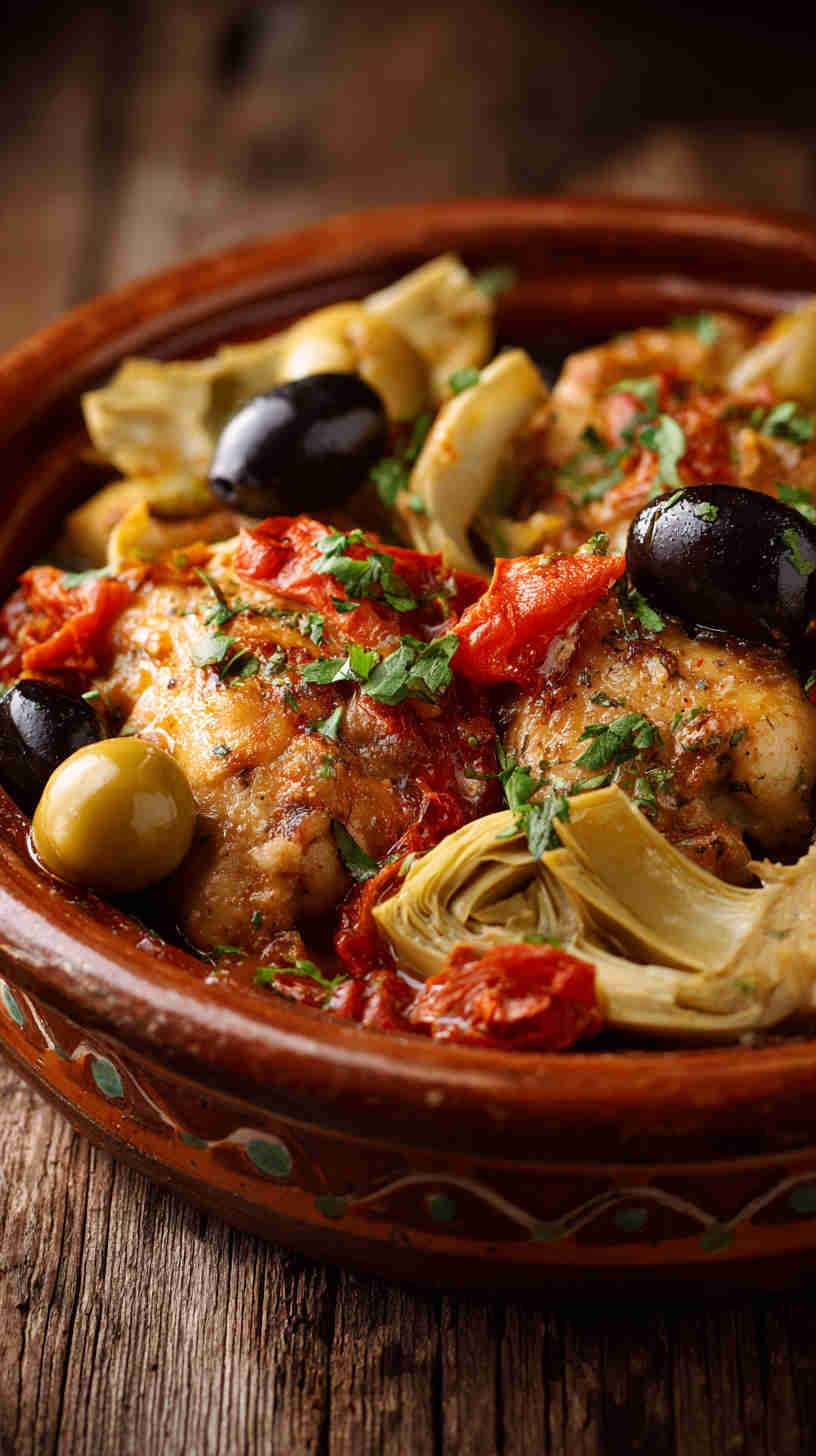 Crockpot Olive and Artichoke Chicken