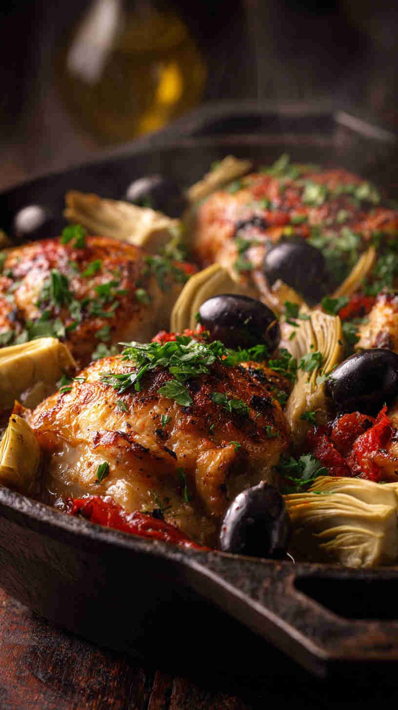 Crockpot Olive and Artichoke Chicken