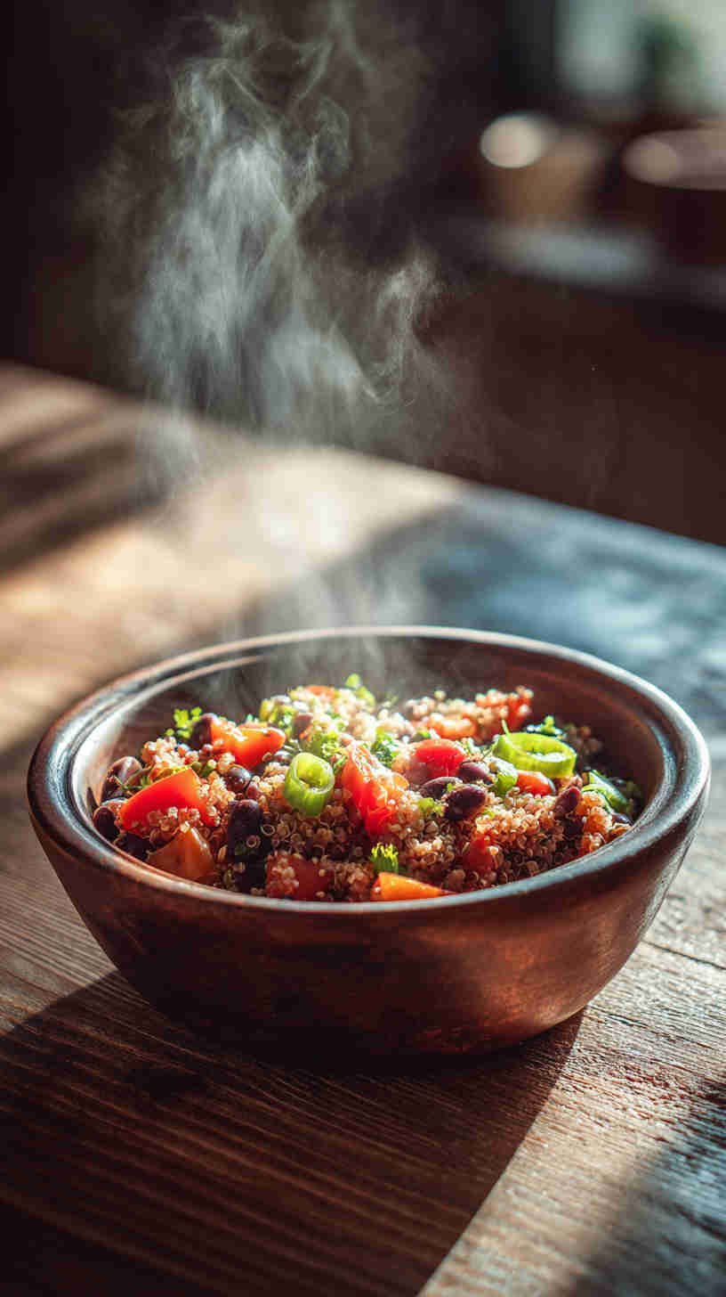 Crockpot Quinoa and Black Bean Bowl
