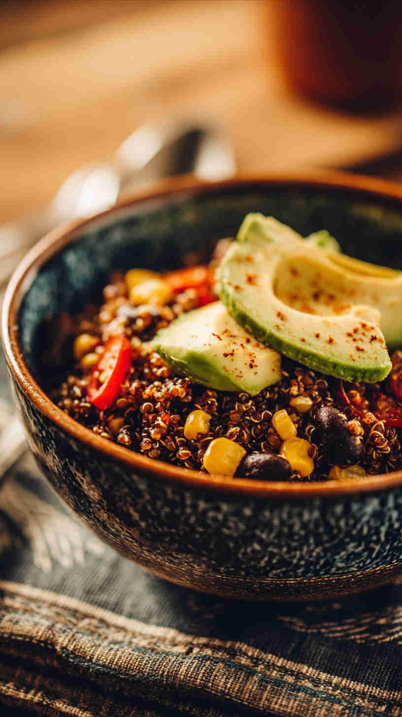 Crockpot Quinoa and Black Bean Bowl