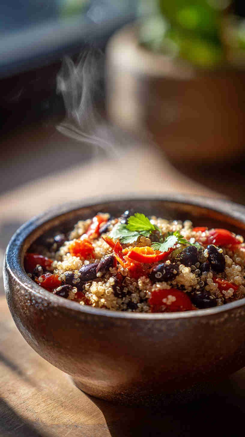 Crockpot Quinoa and Black Bean Bowl