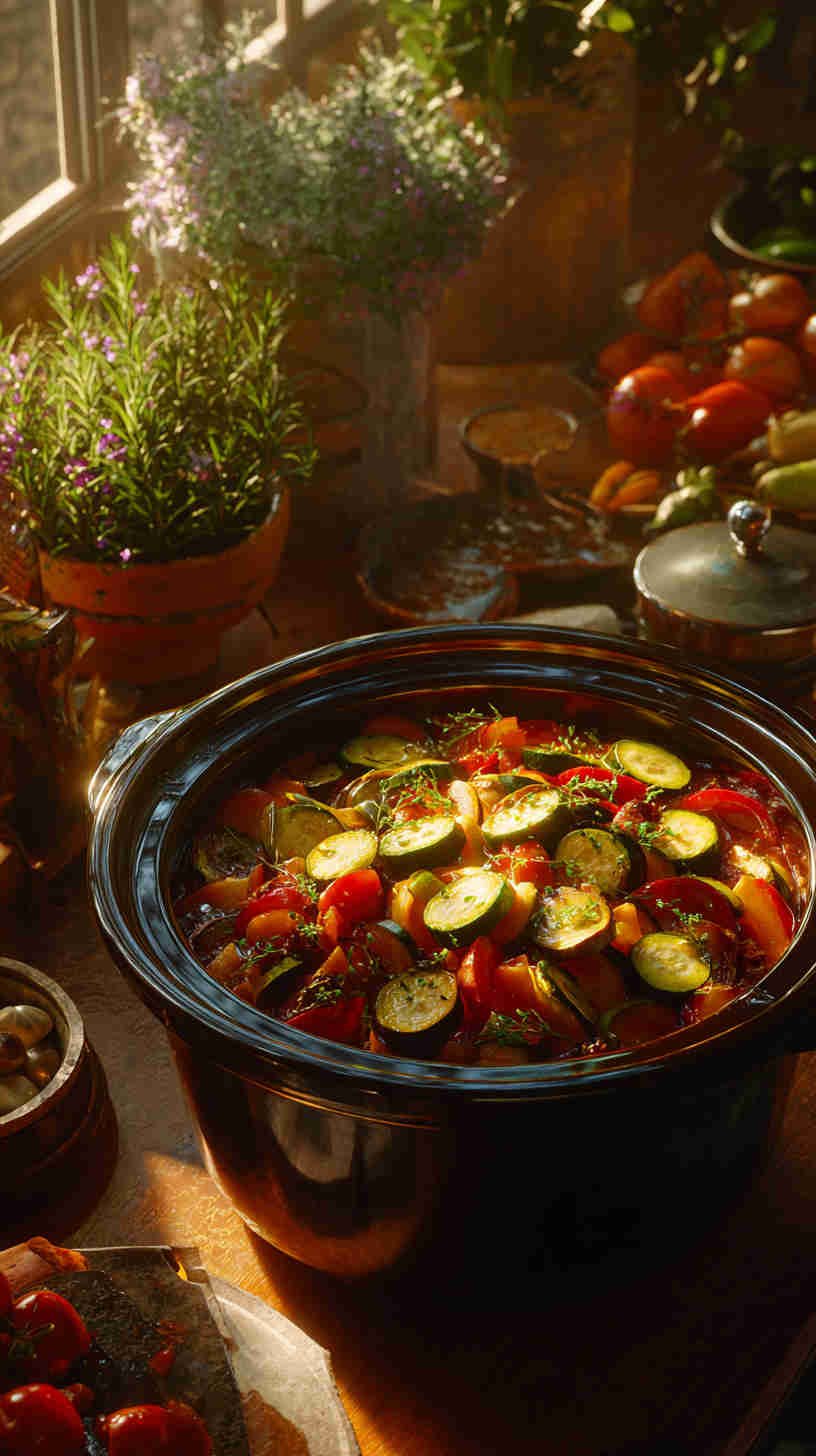 Crockpot Ratatouille with Fresh Herbs