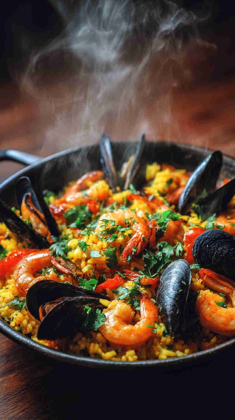 Crockpot Seafood Paella with Saffron Rice