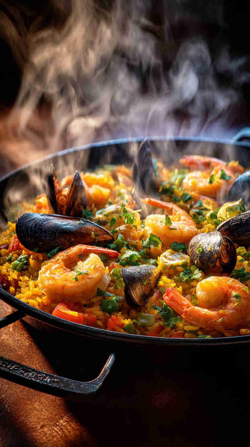 Crockpot Seafood Paella with Saffron Rice