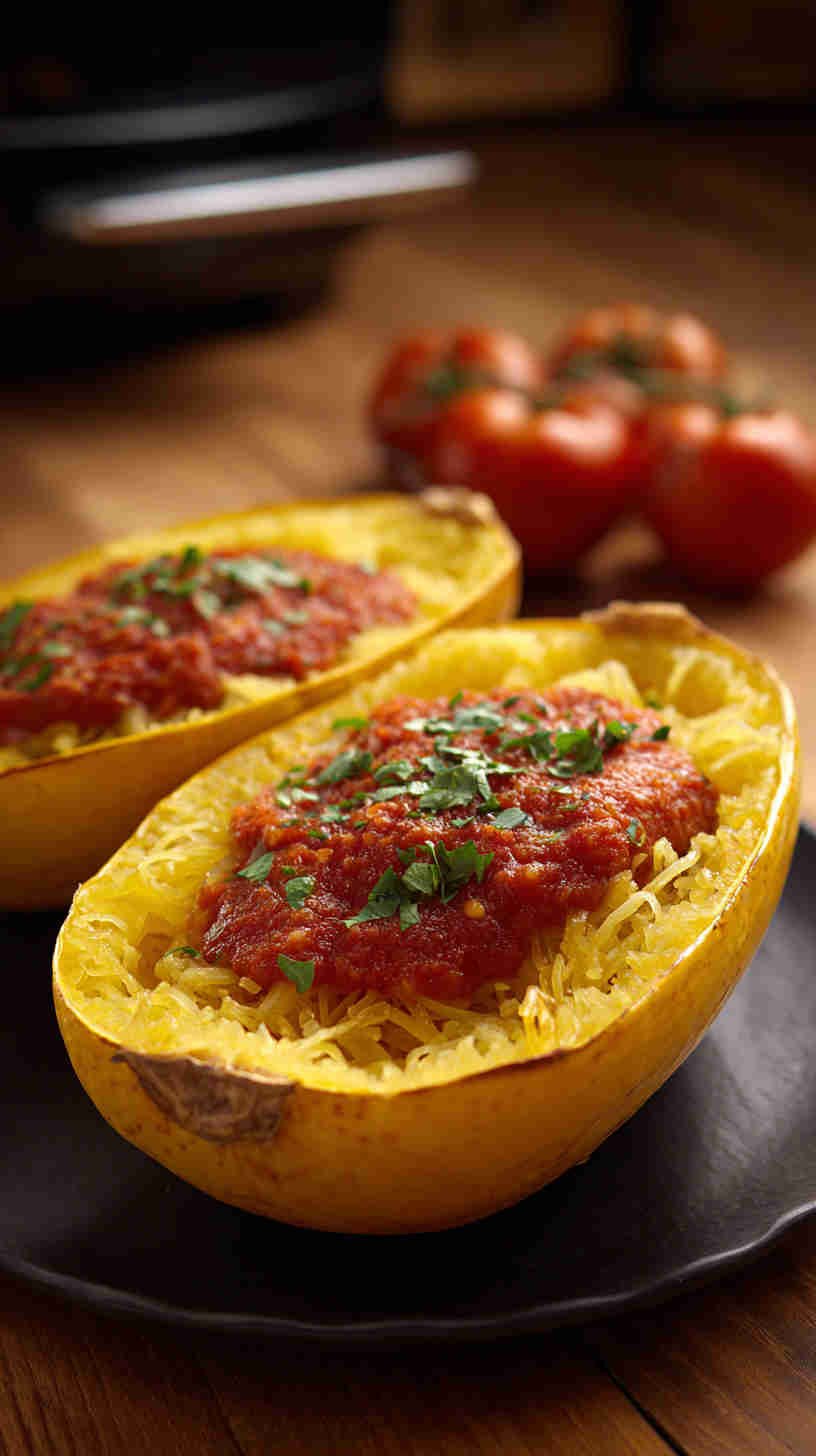 Crockpot Spaghetti Squash with Marinara