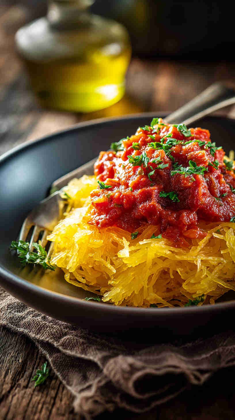 Crockpot Spaghetti Squash with Marinara