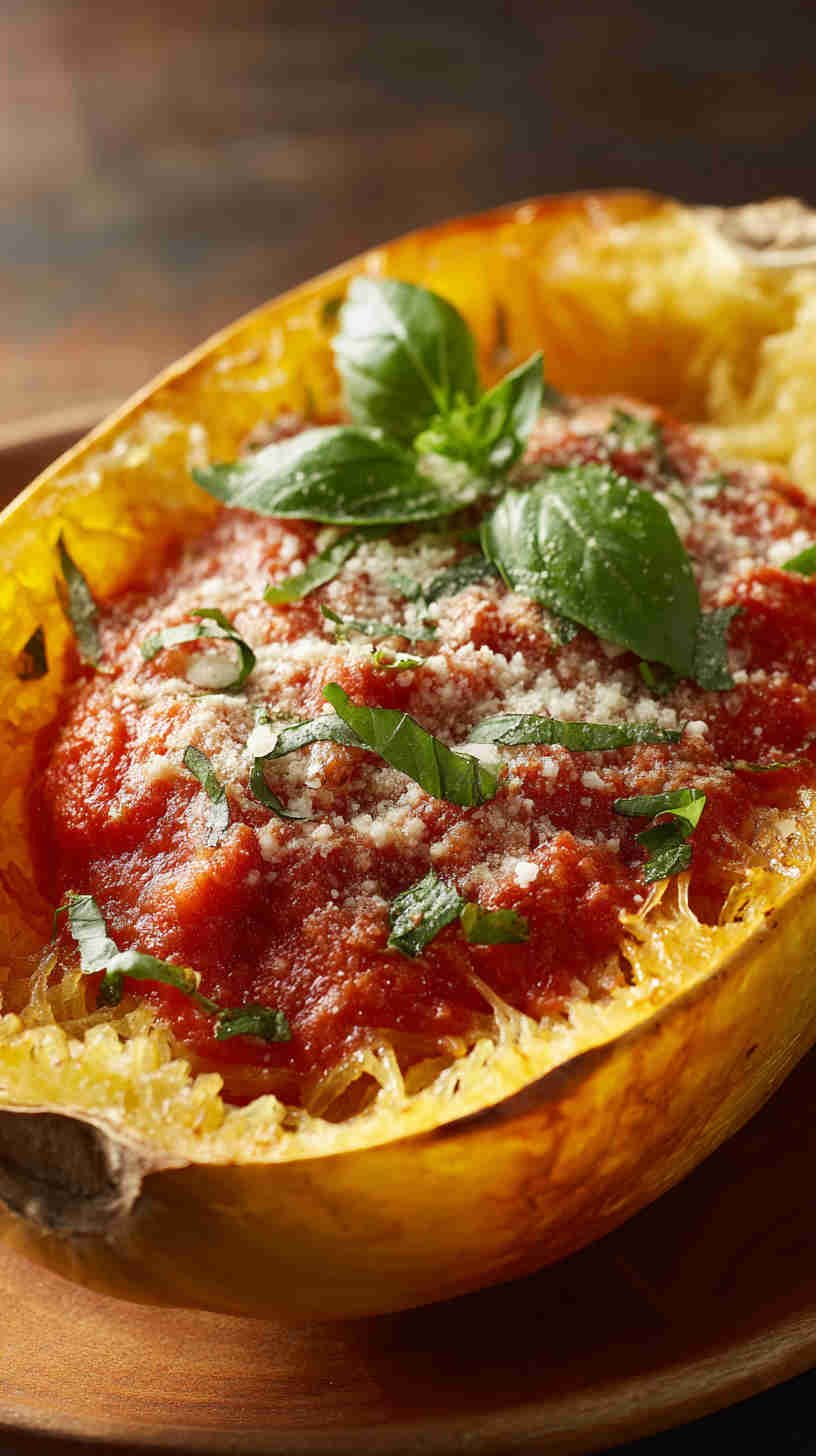Crockpot Spaghetti Squash with Marinara