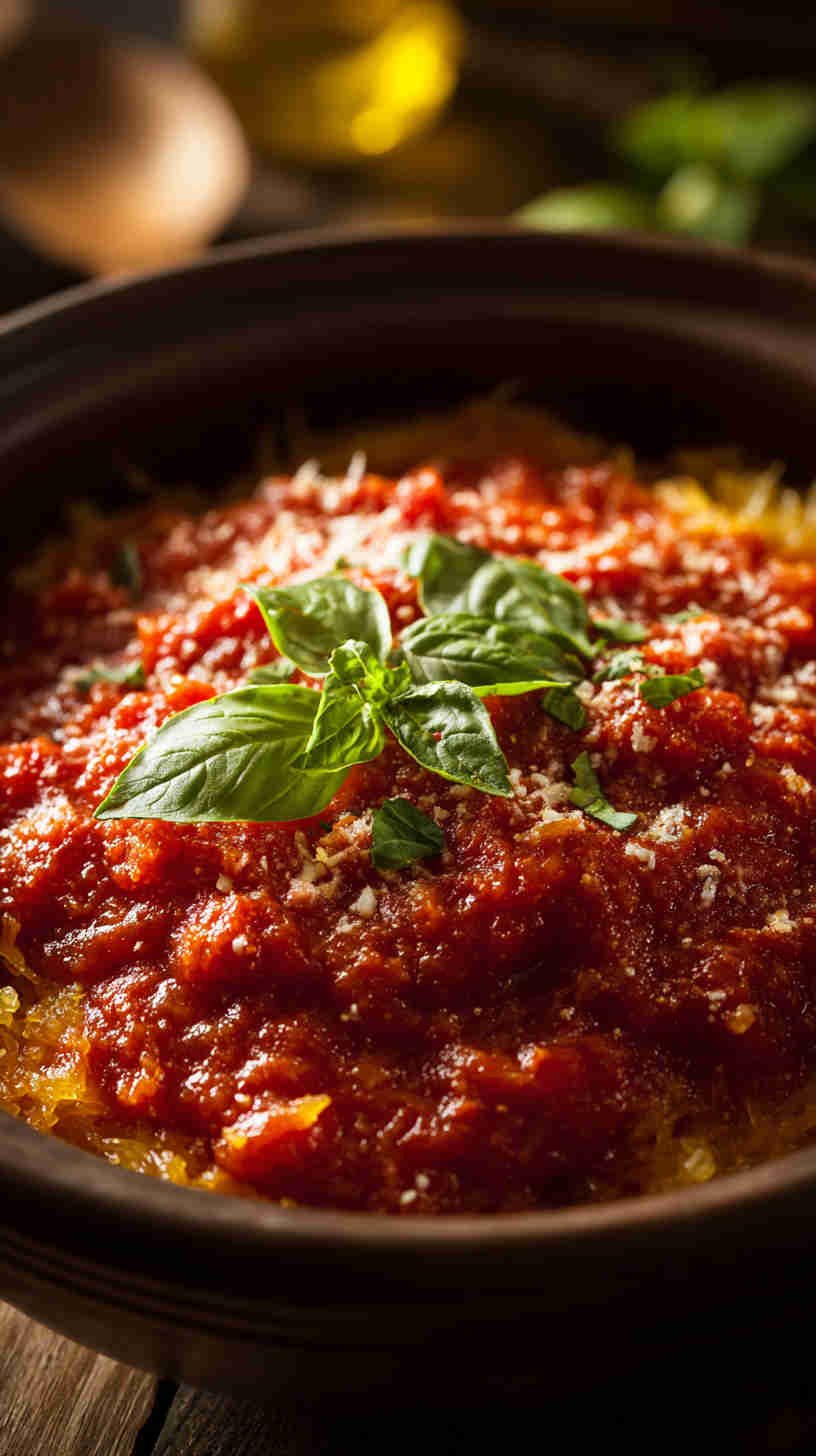 Crockpot Spaghetti Squash with Marinara