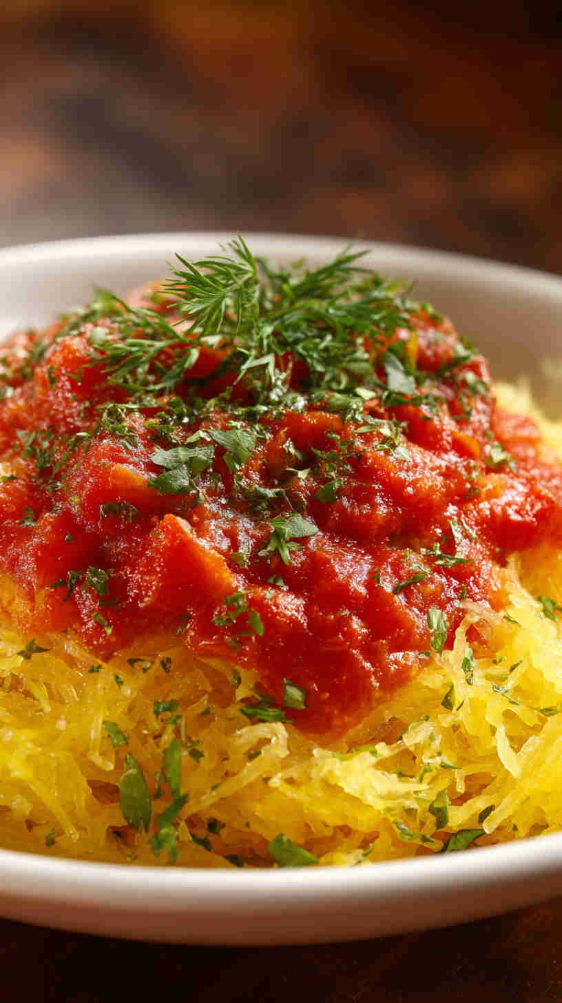 Crockpot Spaghetti Squash with Marinara