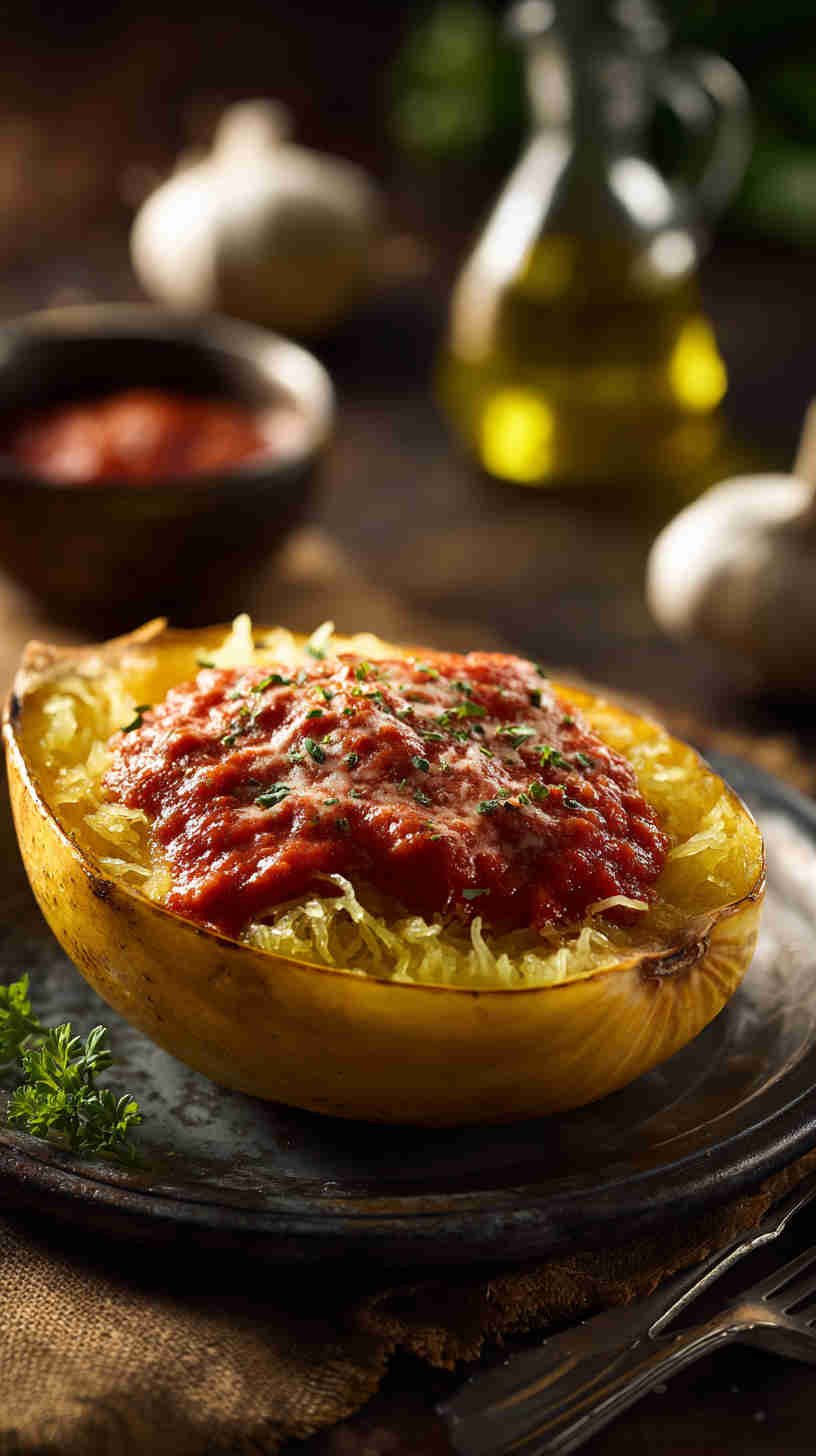 Crockpot Spaghetti Squash with Marinara
