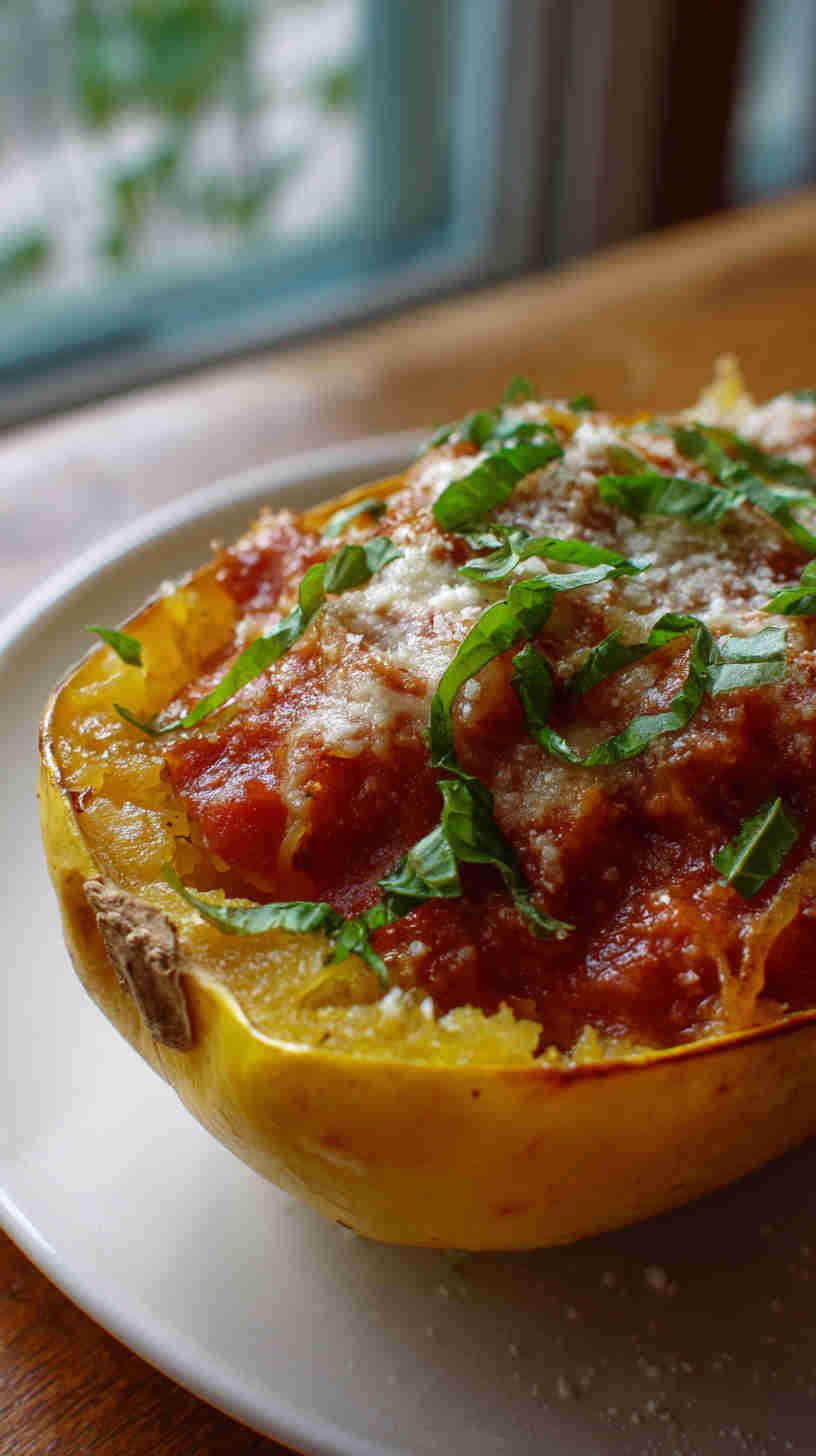 Crockpot Spaghetti Squash with Marinara