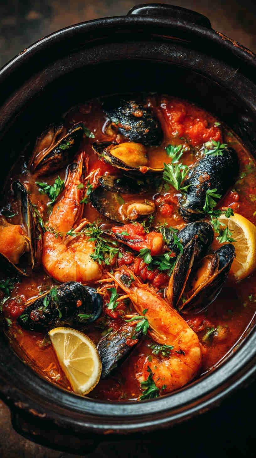 Crockpot Spicy Tomato Seafood Stew