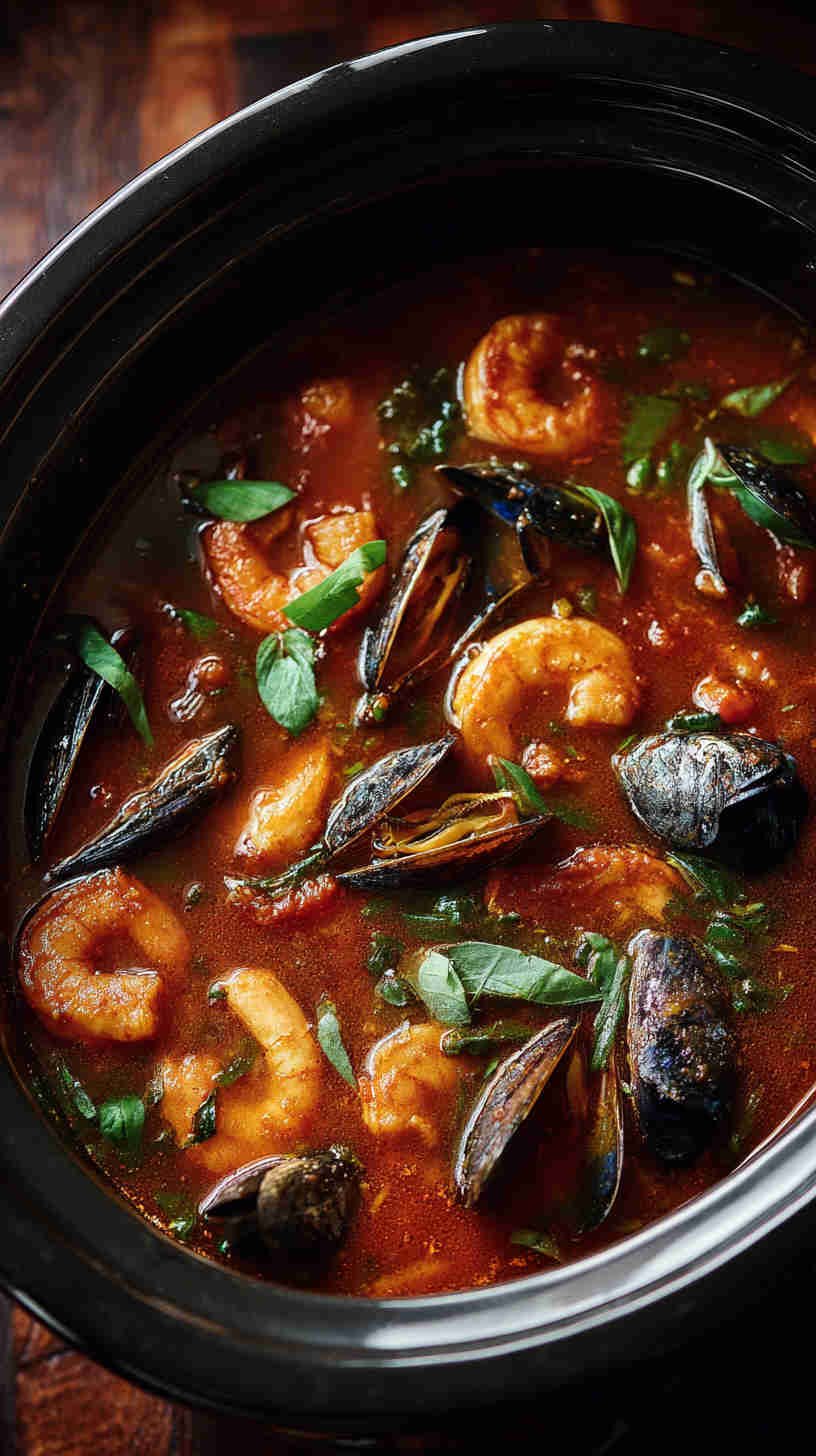 Crockpot Spicy Tomato Seafood Stew