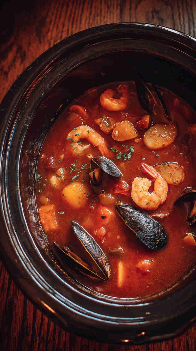 Crockpot Spicy Tomato Seafood Stew