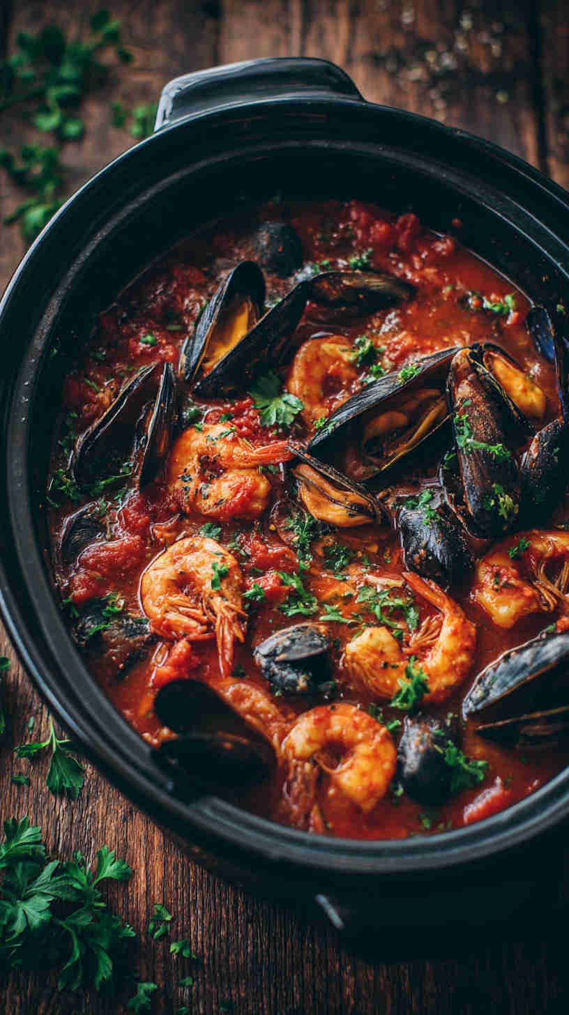 Crockpot Spicy Tomato Seafood Stew