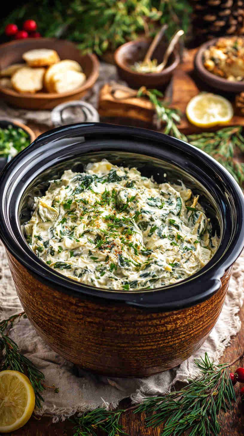 Crockpot Spinach Artichoke Dip