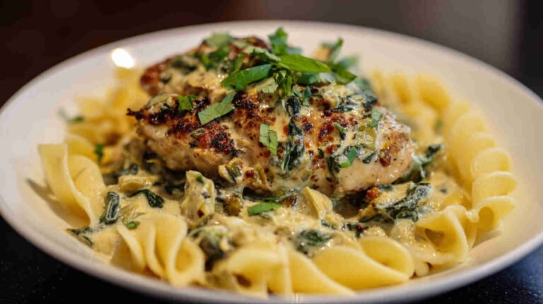 Crockpot Spinach and Artichoke Chicken